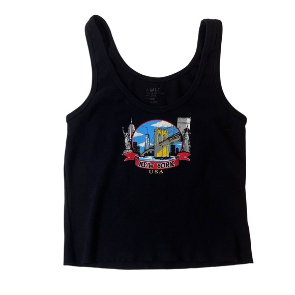 brandy melville black new york graphic tank top y2k grunge retro vintage emo 90s - Picture 1 of 6